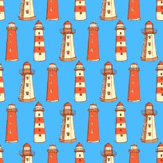 Sketch cute lighthouse in vintage style N2