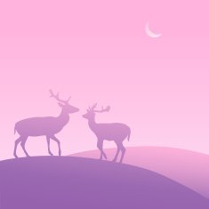 Vector deer silhouette N2