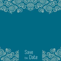 Greeting card template for wedding or birthday party invitation decorated