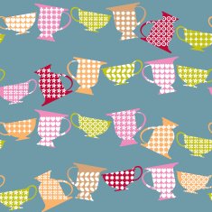 Seamless background pattern with teacups