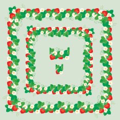Square frames with Strawberries Repeated element for seamless ornament