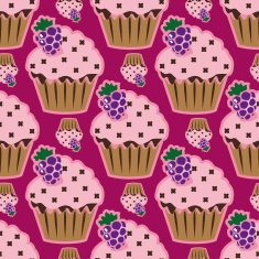 Cream cake pink seamless pattern