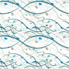 Floral seamless pattern Abstract waves with leaves eco nature background N27