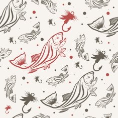 Seamless pattern on the subject of fishing N10