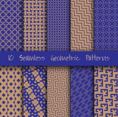 Grunge Seamless Geometric Patterns Set N3