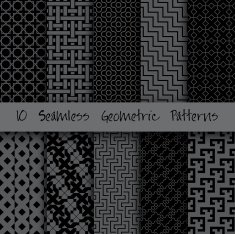 Grunge Seamless Geometric Patterns Set N5