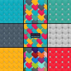 et squares with rounded corners and shadow on gray background