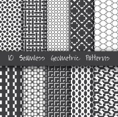 Grunge Seamless Geometric Patterns Set N7
