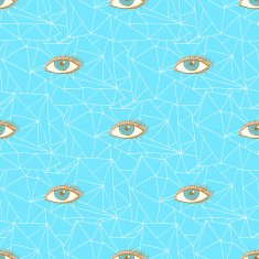 Sketch triangles and eye in vintage style