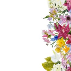 watercolor floral seamless border
