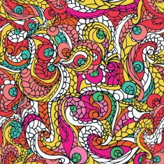 Multicolor Abstract swirl ethnic seamless pattern N2