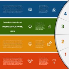infographic template with text areas on four positions N3