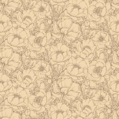 Vector seamless pattern with graphic spring flowers N2