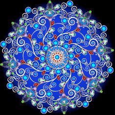 background with Golden decorations blue precious stones N2
