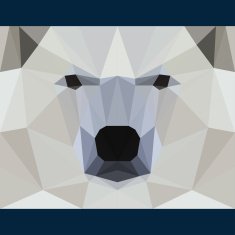 Wild bear stares forward Abstract geometric polygonat triangle illustration