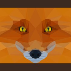 Wild fox stares forward Abstract geometric polygonat triangle illustration