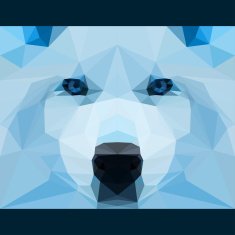 Wild wolf stares forward Abstract geometric polygonat triangle illustration N2