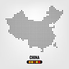Chinese map dot vector eps10