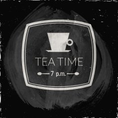 Illustration on a blackboard theme tea with simple symbol N4
