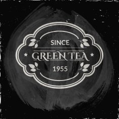 Illustration on a blackboard theme tea with simple symbol N5