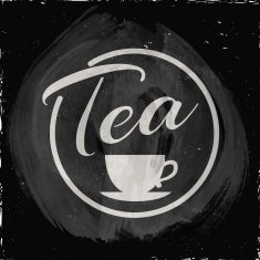 Illustration on a blackboard theme tea with simple symbol N6