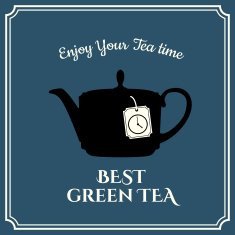 Vector illustration with teapot on dark blue background N2