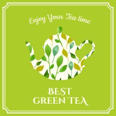Vector beautiful illustration teapot with watercolor pattern