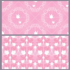 wedding seamless pattern floral ornament with rings and doves