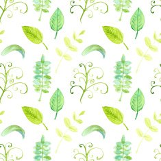 Watercolor leaf in vintage style