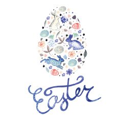 Easter pastel watercolor card