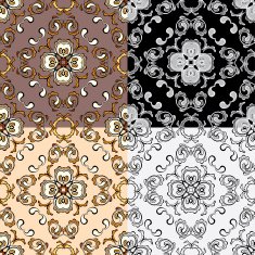 Set of squared backgrounds - ornamental seamless pattern N9
