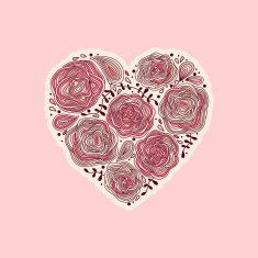 vector card with ornamental colorful heart N2