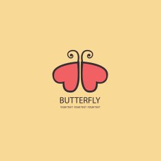 Sweet Butterfly wings in the shape of hearts Vector icons N2