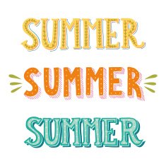 Collection of hand drawn words "Summer" in different styles N2