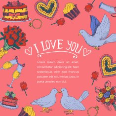 Hand drawn love symbols N9