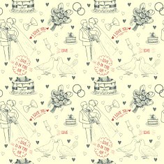 Hand drawn love symbols N19