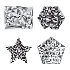 black and white polygon shape