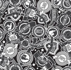 Badges and Ribbons Seamless Pattern N3
