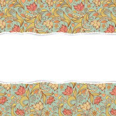 floral seamless pattern with torn paper N2