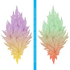 Abstract Ornament of Cannabis Multicolored