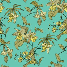 Seamless pattern with flowers orchids N15