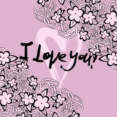 Grunge valentine card with hand drawn text N2