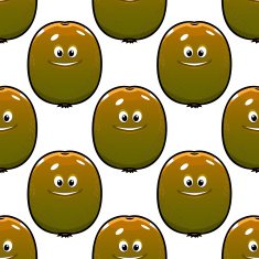 Cartoon kiwi fruits seamless pattern