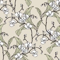 Seamless pattern with flowers orchids N17
