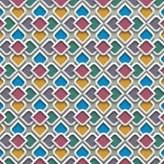 3d colored seamless pattern in islamic style