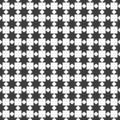 Black and white seamless pattern with stylized stars