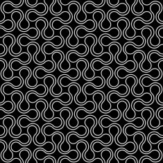 Black and white curved geometric seamless pattern