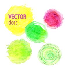 Vectorized watercolor dots