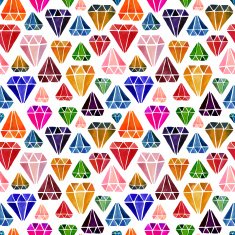 Seamless Pattern with Watercolor Hand Drawn Diamonds N2