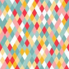Vibrant Colorful Random Colored Geometric Seamless Pattern